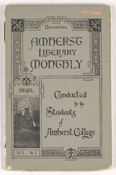 Thumbnail for The Amherst literary monthly, 1890 November - Image 1