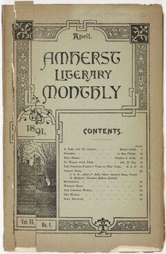 Thumbnail for The Amherst literary monthly, 1891 April - Image 1