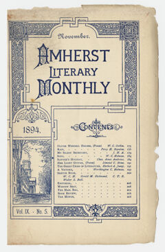Thumbnail for The Amherst literary monthly, 1894 November - Image 1