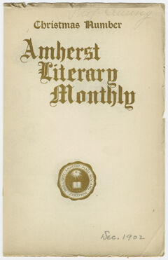 Thumbnail for Amherst literary monthly, 1902 December - Image 1
