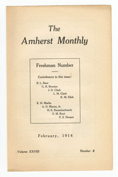 Thumbnail for Amherst monthly, 1914 February - Image 1