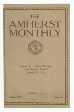 Thumbnail for The Amherst monthly, 1914 October - Image 1