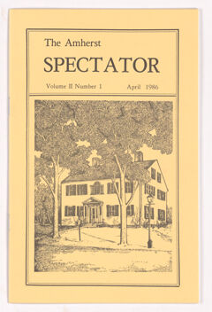 Thumbnail for The Amherst spectator, 1986 April - Image 1