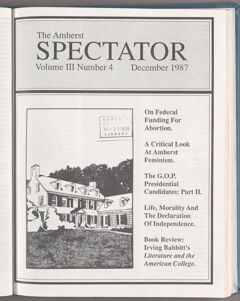 Thumbnail for The Amherst spectator, 1987 December - Image 1