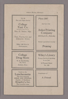 Thumbnail for Amherst writing, 1921 December - Image 1