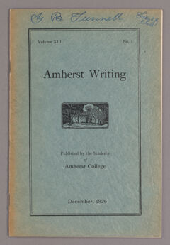 Thumbnail for Amherst writing, 1926 December - Image 1