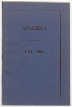 Thumbnail for Analekta, 1924-1954 - Image 1