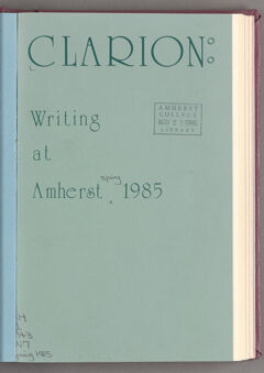 Thumbnail for Clarion: Writing at Amherst, 1985 - Image 1