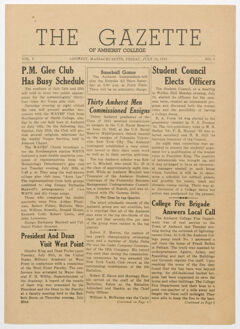 Thumbnail for The gazette of Amherst College, 1943 July 23 - Image 1