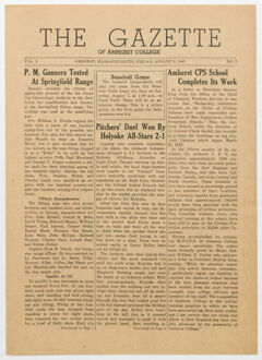 Thumbnail for The gazette of Amherst College, 1943 August 6 - Image 1