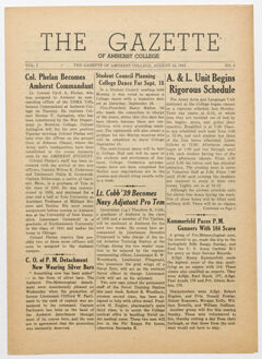 Thumbnail for The gazette of Amherst College, 1943 August 13 - Image 1