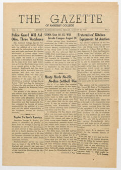 Thumbnail for The gazette of Amherst College, 1943 August 20 - Image 1