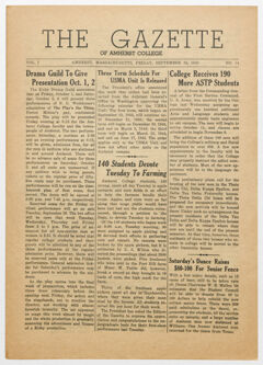 Thumbnail for The gazette of Amherst College, 1943 September 24 - Image 1