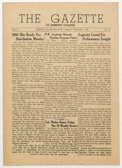 Thumbnail for The gazette of Amherst College, 1943 October 1 - Image 1