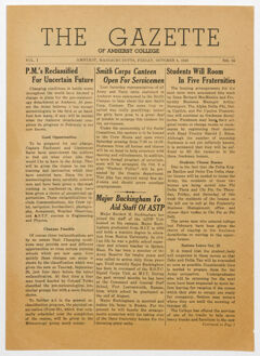 Thumbnail for The gazette of Amherst College, 1943 October 8 - Image 1