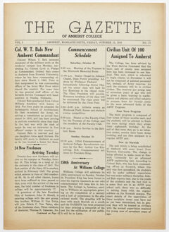 Thumbnail for The gazette of Amherst College, 1943 October 15 - Image 1
