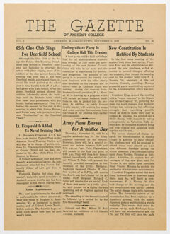 Thumbnail for The gazette of Amherst College, 1943 November 5 - Image 1