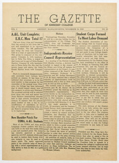 Thumbnail for The gazette of Amherst College, 1943 November 19 - Image 1