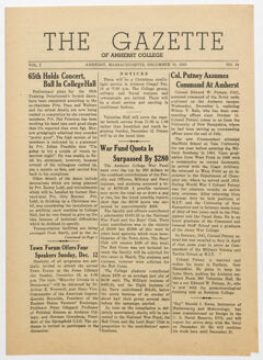 Thumbnail for The gazette of Amherst College, 1943 December 10 - Image 1