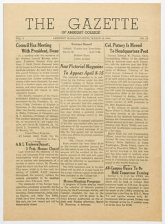 Thumbnail for The gazette of Amherst College, 1944 March 24 - Image 1