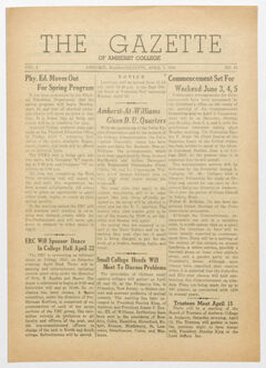 Thumbnail for The gazette of Amherst College, 1944 April 7 - Image 1