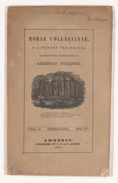 Thumbnail for The horae collegianae, 1838 February - Image 1