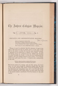 Thumbnail for The Amherst collegiate magazine, 1854 June - Image 1