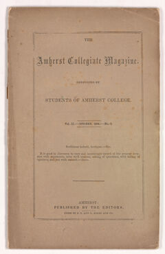 Thumbnail for The Amherst collegiate magazine, 1854 October - Image 1