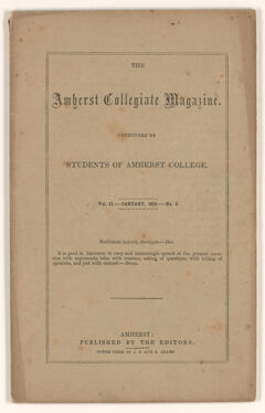 Thumbnail for The Amherst collegiate magazine, 1855 January - Image 1