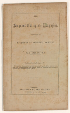 Thumbnail for The Amherst collegiate magazine, 1855 April - Image 1