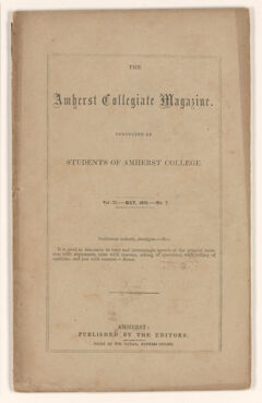 Thumbnail for The Amherst collegiate magazine, 1855 May - Image 1