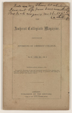 Thumbnail for The Amherst collegiate magazine, 1855 June - Image 1