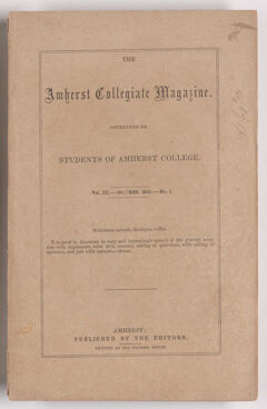Thumbnail for The Amherst collegiate magazine, 1855 October - Image 1