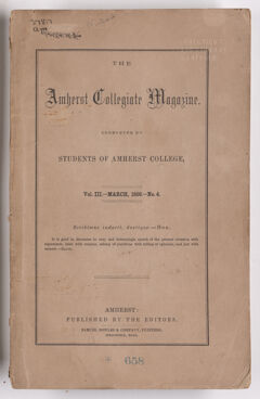 Thumbnail for The Amherst collegiate magazine, 1856 March - Image 1