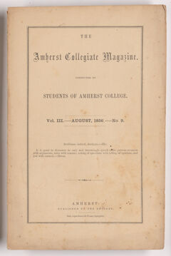Thumbnail for The Amherst collegiate magazine, 1856 August - Image 1