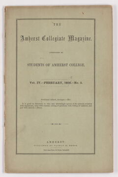 Thumbnail for The Amherst collegiate magazine, 1857 February - Image 1