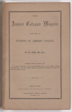 Thumbnail for The Amherst collegiate magazine, 1857 June - Image 1