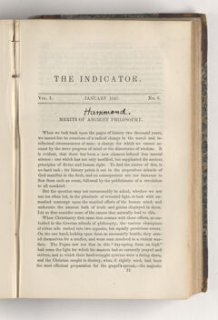 Thumbnail for The indicator, 1849 January - Image 1