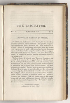 Thumbnail for The indicator, 1849 November - Image 1