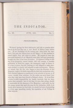Thumbnail for The indicator, 1850 June - Image 1