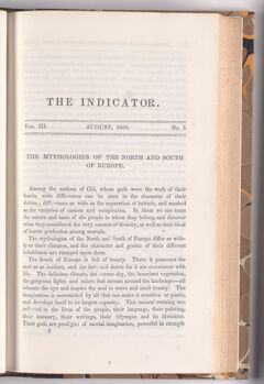 Thumbnail for The indicator, 1850 August - Image 1