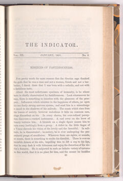 Thumbnail for The indicator, 1851 January - Image 1