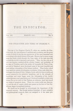 Thumbnail for The indicator, 1851 March - Image 1