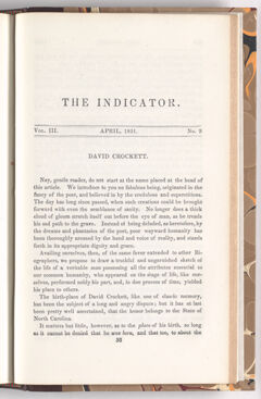 Thumbnail for The indicator, 1851 April - Image 1