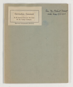 Thumbnail for Clippings of curriculum comment from the Amherst Student, 1927-1928 - Image 1