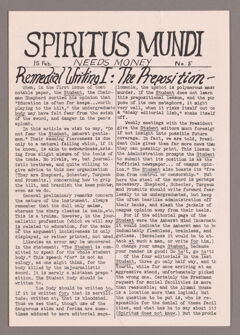 Thumbnail for Spriritus mundi:  Needs money, 1956 February 15 - Image 1