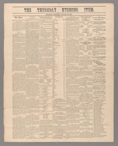 Thumbnail for The Thursday evening item, 1861 August 29