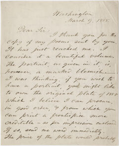 Thumbnail for Walt Whitman letter to John Camden Hotten, 1868 March 9 - Image 1