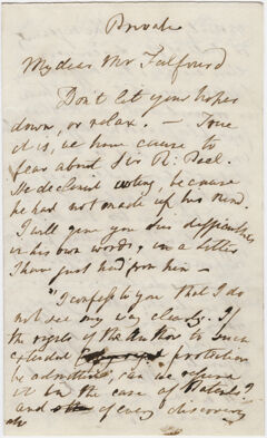 Thumbnail for William Wordsworth letter to Thomas Noon Talfourd, 1838 May 3 - Image 1