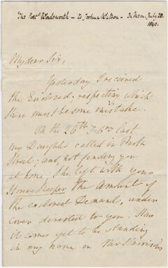 Thumbnail for William Wordsworth letter to Joshua Watson, 1840 February 11 - Image 1